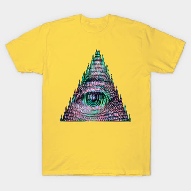 Reptilian Eye Glitch T-Shirt by Manifest Ecstasy